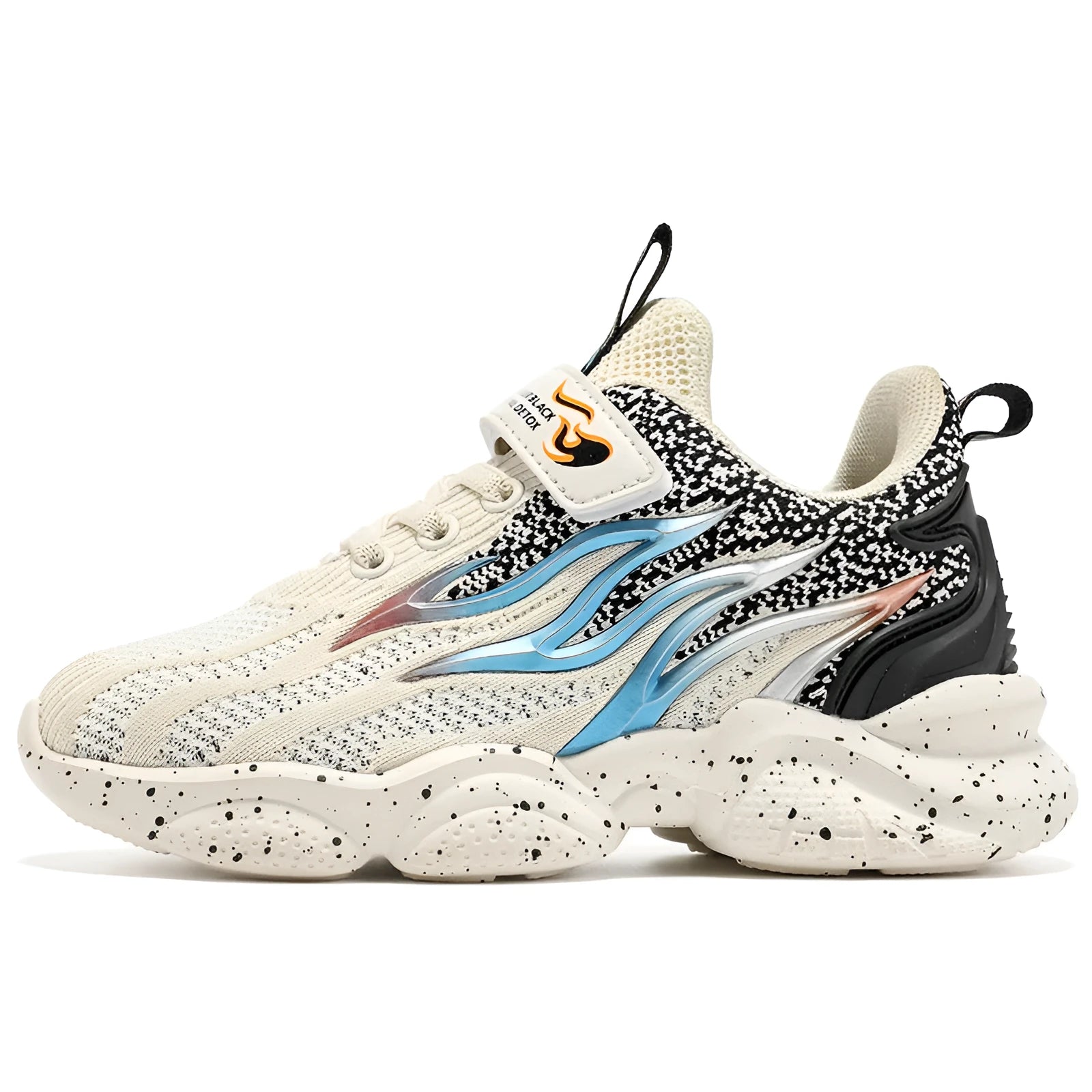 Boys fashion mesh sneakers with textile and TPU upper, anti-slip sole, in beige colour