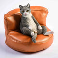 Lazy cat figurine with fabric sofa car dashboard ornament, 7.5cm high