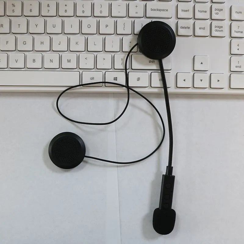 Black motorcycle helmet Bluetooth headset with large volume stereo and waterproof design