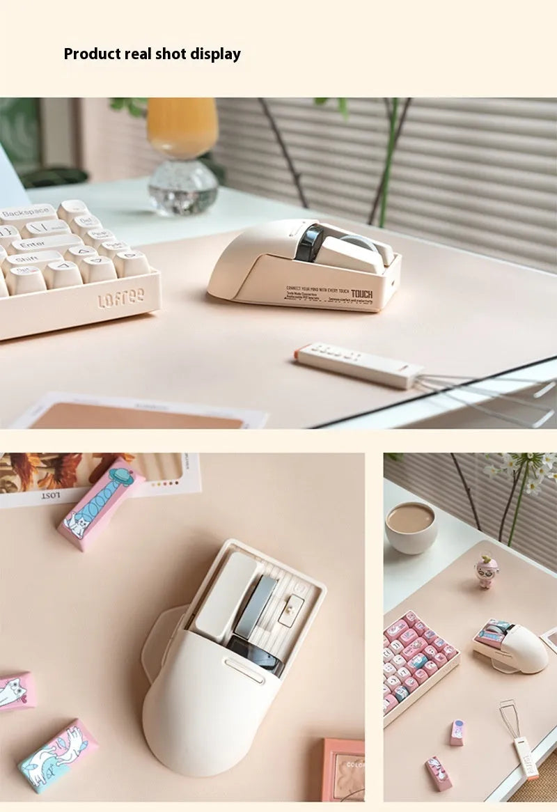 Xiaoqiao wireless gaming mouse in Tofu colour with seven buttons and scroll wheel