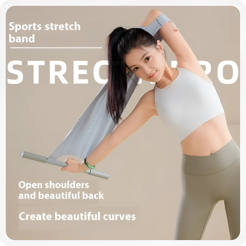 Yoga multi-function stretching tool in grey or pink colour for fitness flexibility training