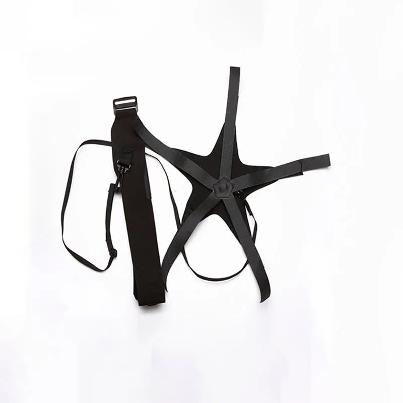 Black football juggling belt with static 2 metre tether for ball control training