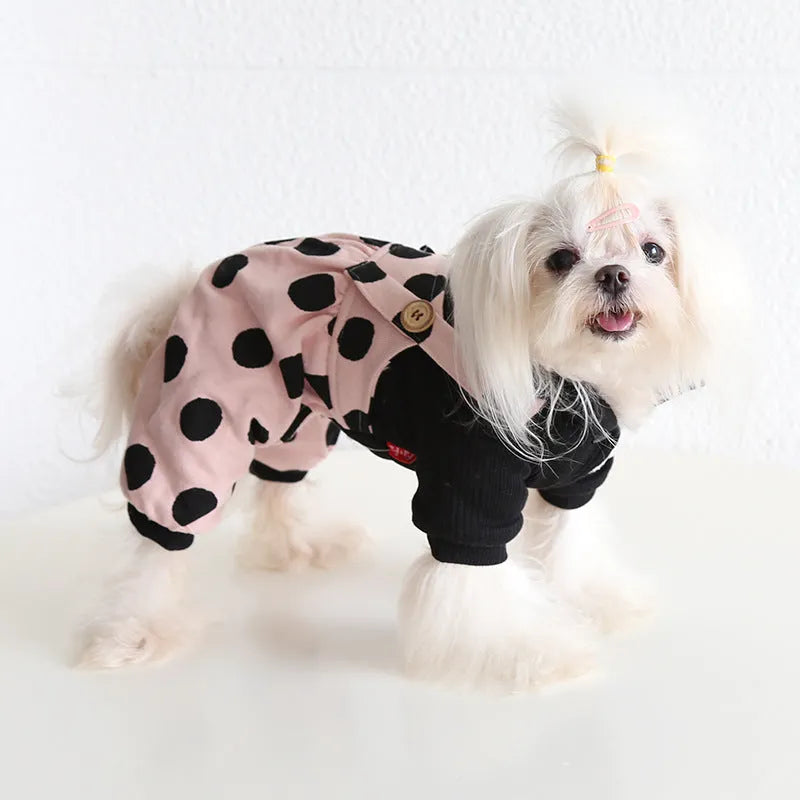 Lapel shoulder strap dog clothing in casual style with size options from XS to XL