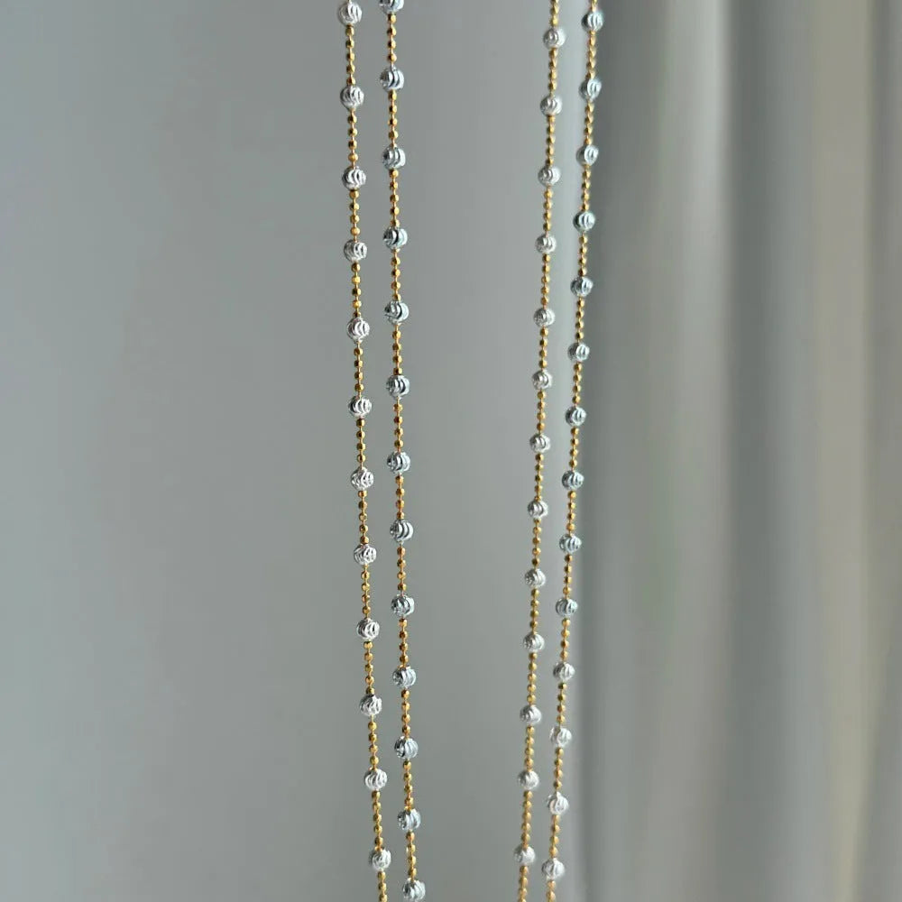 925 silver moon tooth beads clavicle chain necklace for women electroplated gold white gold finish