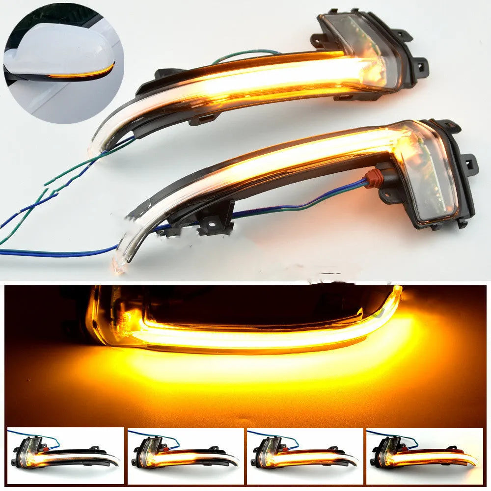 Dynamic LED mirror turn signals for Audi B8 and B8.5 models in blackened or crystal white finishes