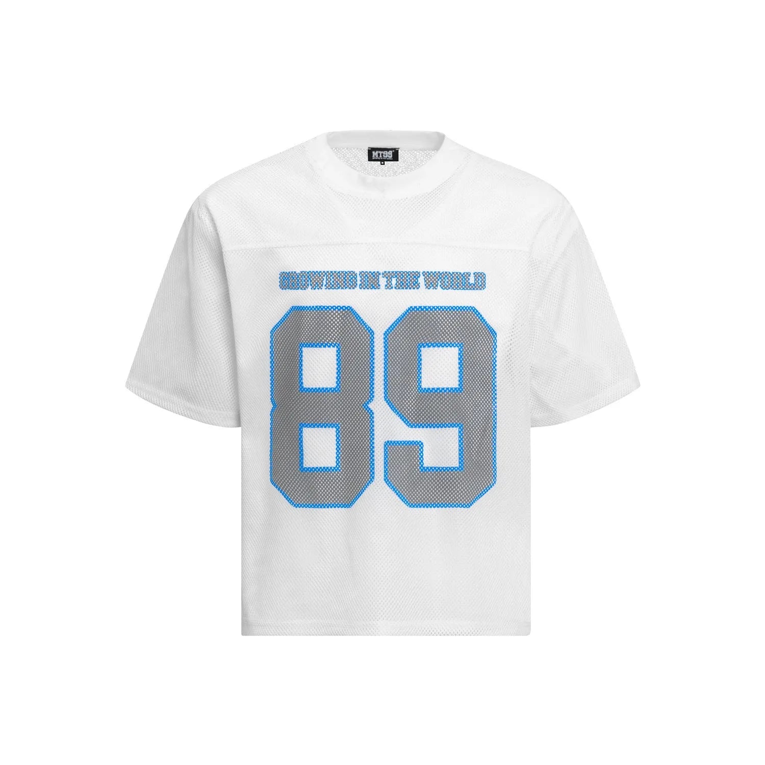 Men's loose-fitting casual t-shirt with alphanumeric printing design in black or white colours