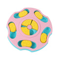 Blue dog puzzle feeder toy for aggressive chewers with interactive food-dispensing mechanism