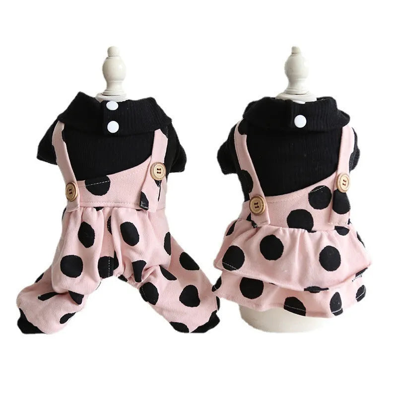 Lapel shoulder strap dog clothing in casual style with size options from XS to XL