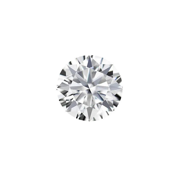 Round moissanite gemstone with eight hearts and eight arrows cut on black background