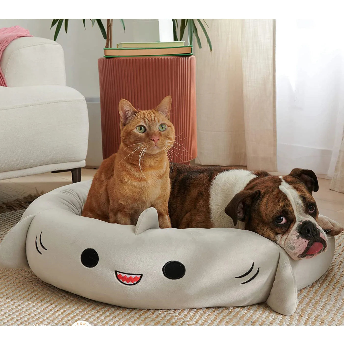 Super Soft Plush Four Seasons Pet Pad for dogs in light grey, size 50cm x 50cm