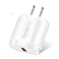 White or black international smart charger showing EU UK US plug options with 20x40x65mm dimensions