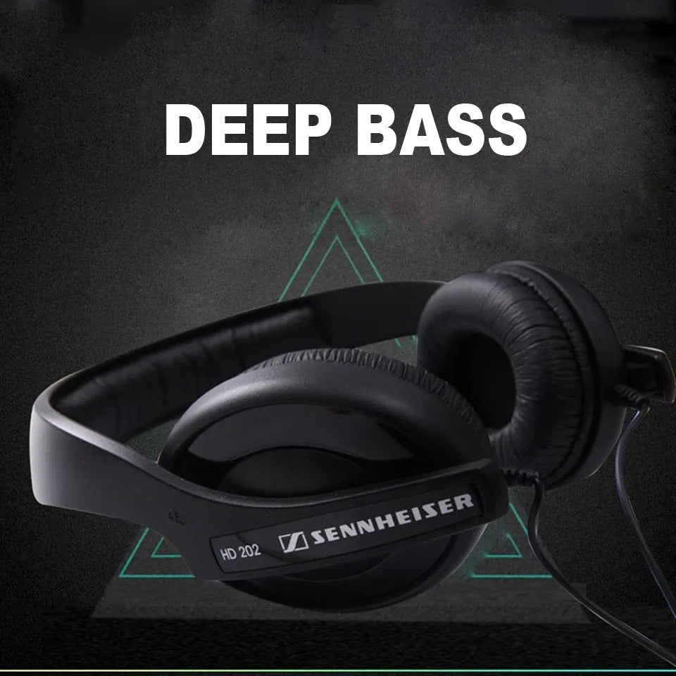 Black head mounted monitor headphones with microphone and 3.5mm plug