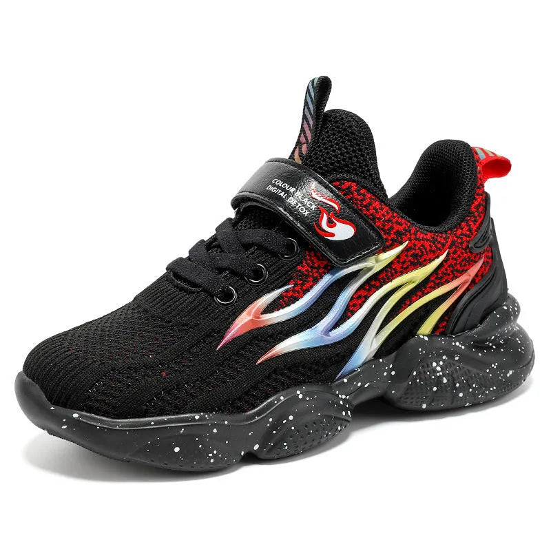 Boys fashion mesh sneakers with textile and TPU upper, anti-slip sole, in beige colour