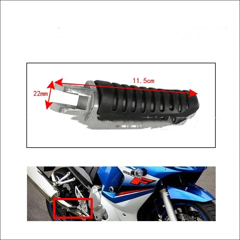 Black aluminium alloy motorcycle footpegs replacement set for Suzuki models