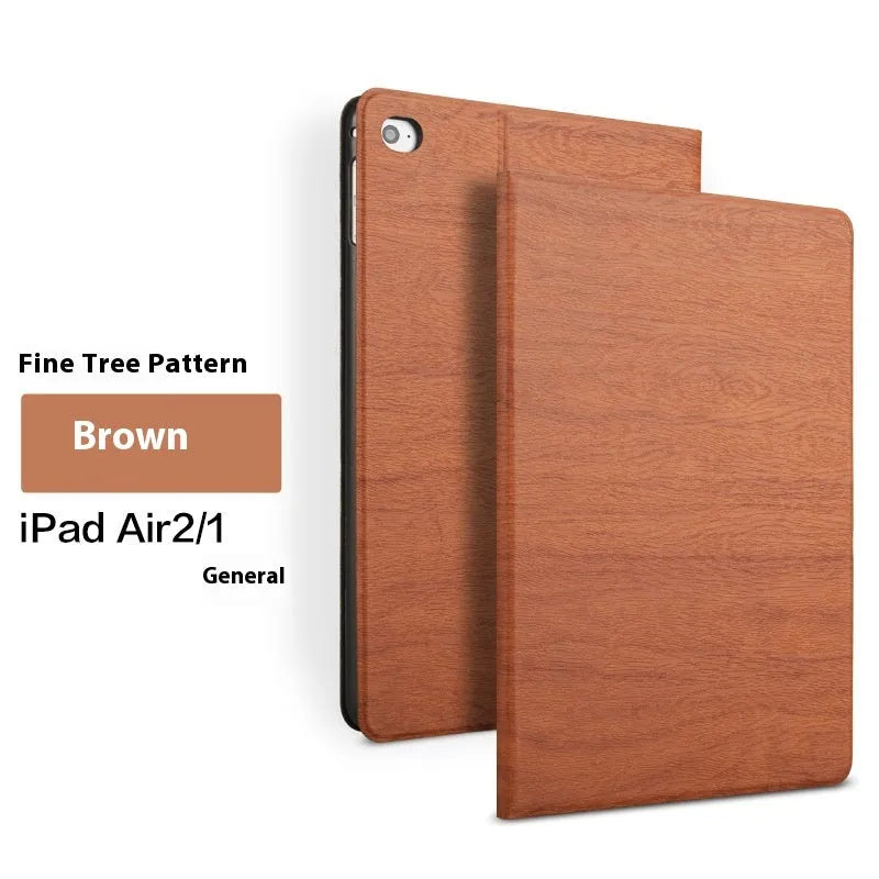 Universal Apple iPad protective cover in imitation leather with sleep bracket function, shown in sapphire blue colour