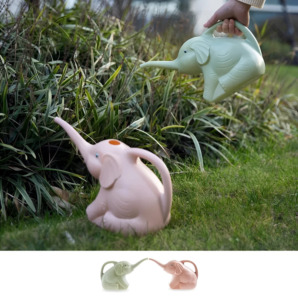 Baby elephant-shaped watering can with long nozzle in candy colour