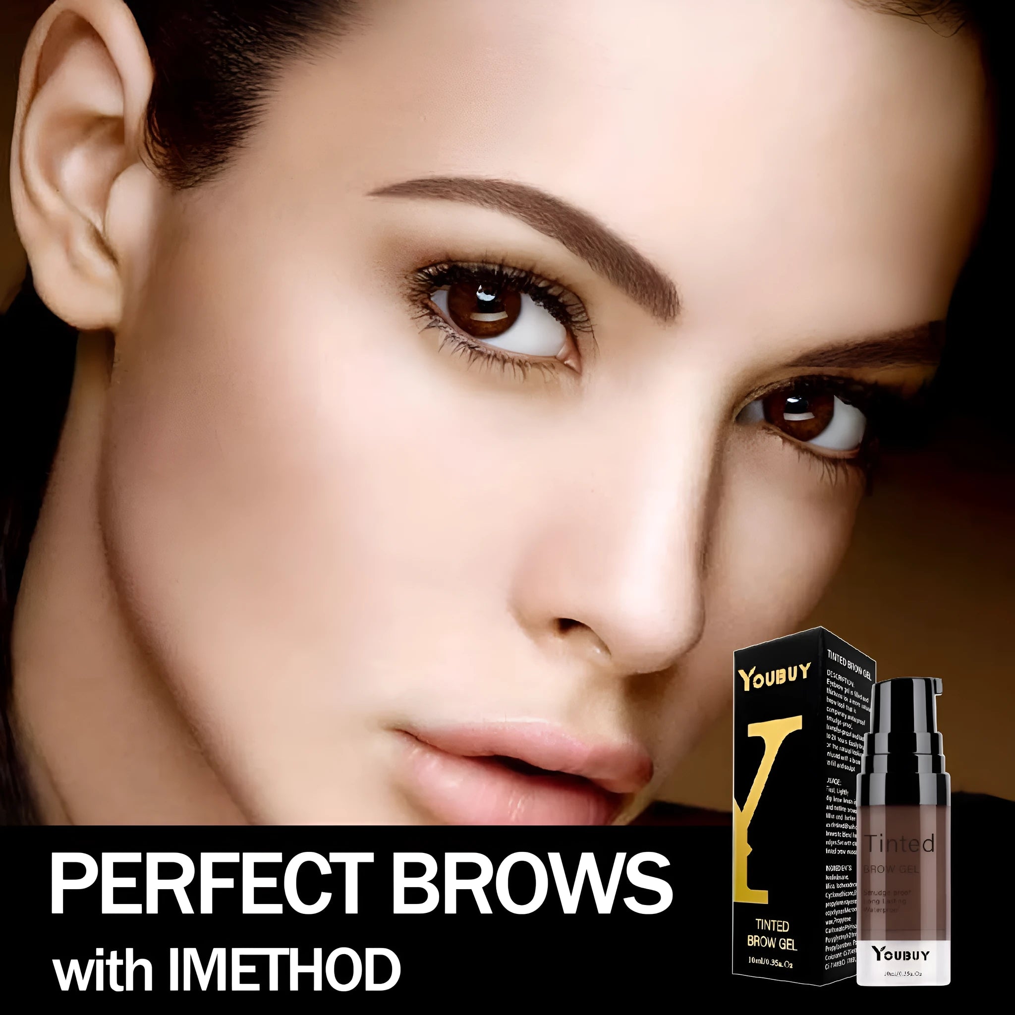 Waterproof brow cream eyebrow makeup in dark grey and golden yellow shades