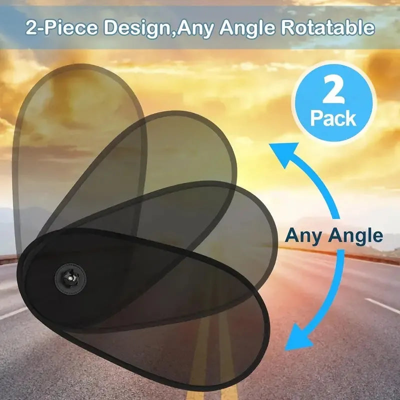 Breathable car window shades with suction cups attached to vehicle side window
