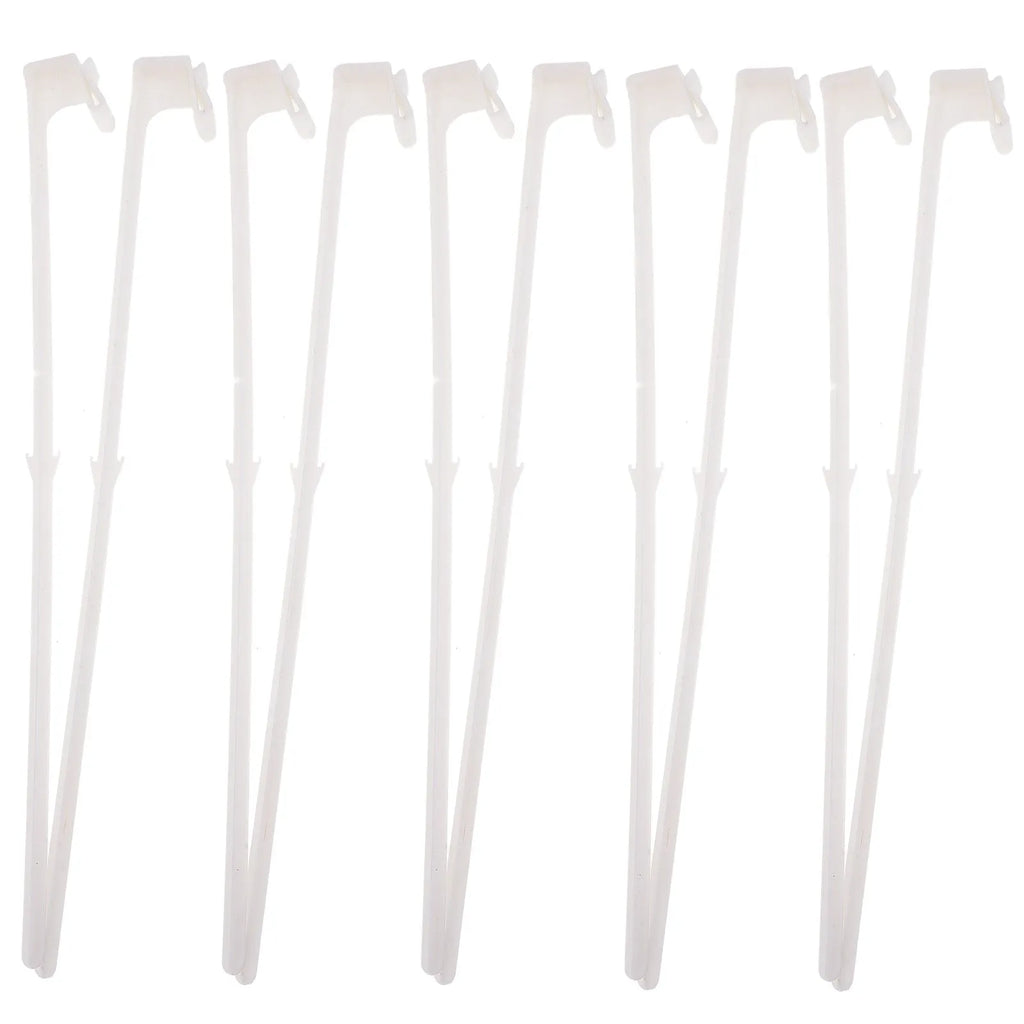 Set of 10 white PP plastic car window flag pole holder brackets for vehicle display mounting
