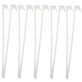 Set of 10 white PP plastic car window flag pole holder brackets for vehicle display mounting
