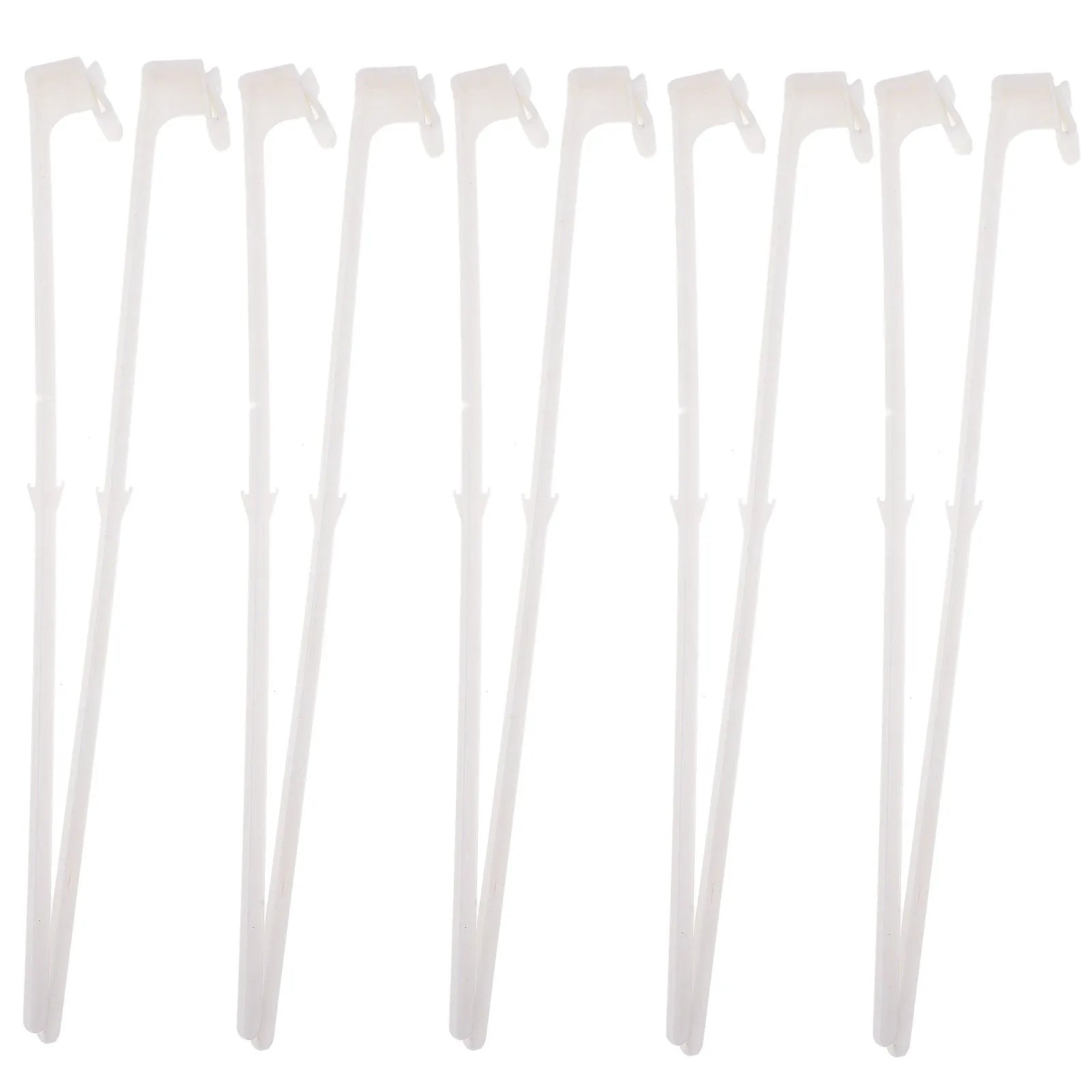 Set of 10 white PP plastic car window flag pole holder brackets for vehicle display mounting