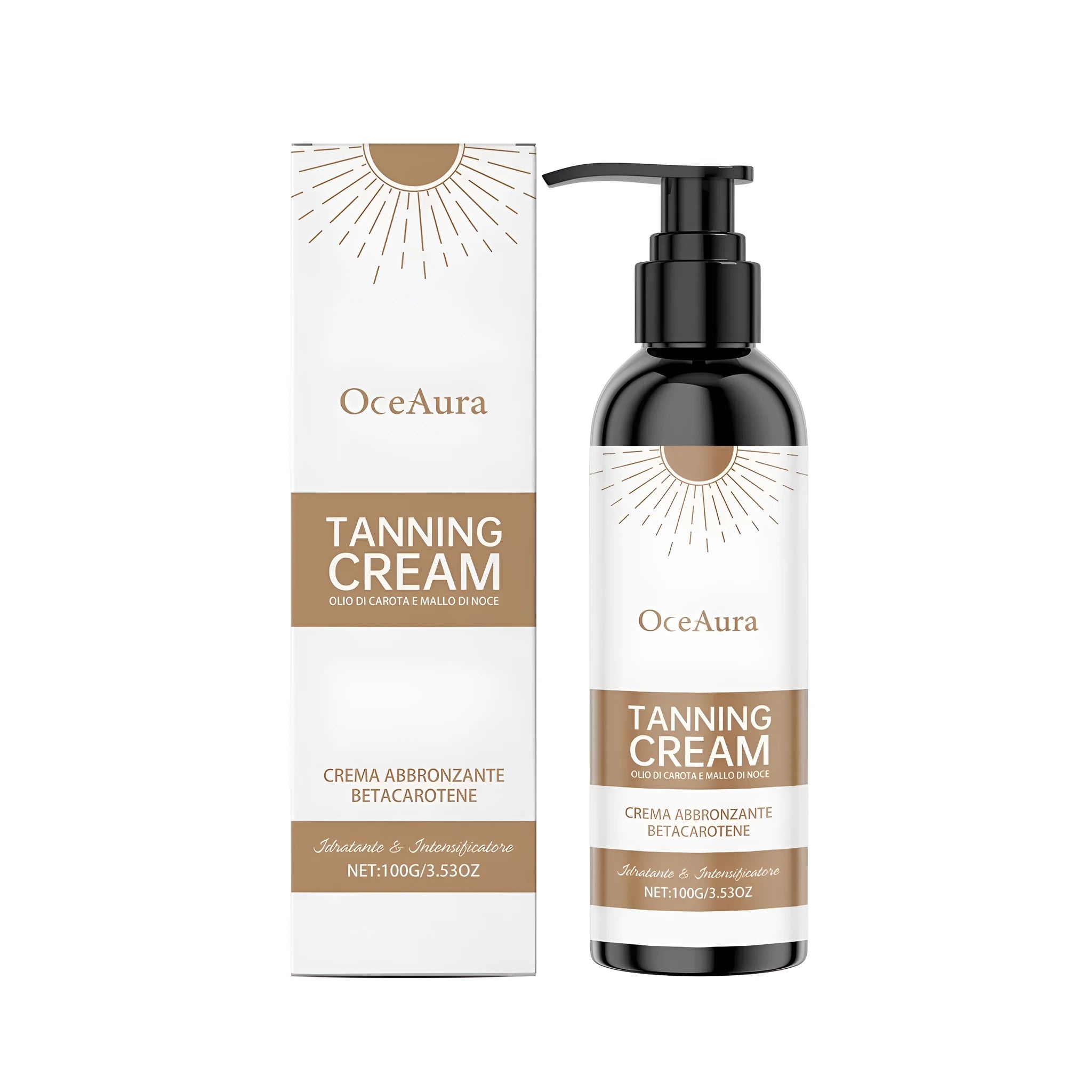 100g jar of blackening moisturising cream with glycerin and carrot oil formula