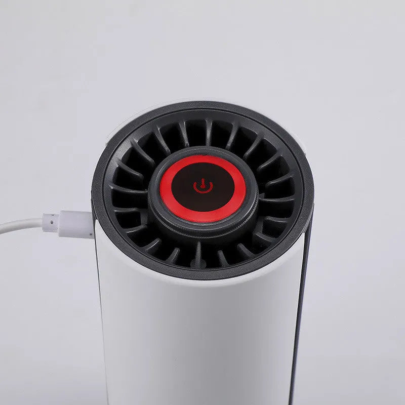 AB-8830 white matte ABS car air purifier with negative ion function placed in cup holder