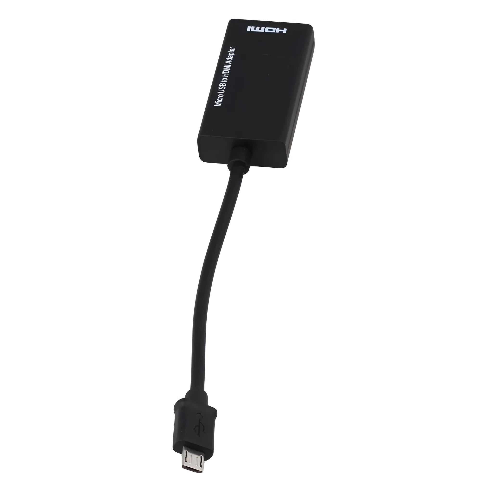 Black MHL micro USB to HDMI adapter cable, 1 metre long, for phone to TV screen mirroring