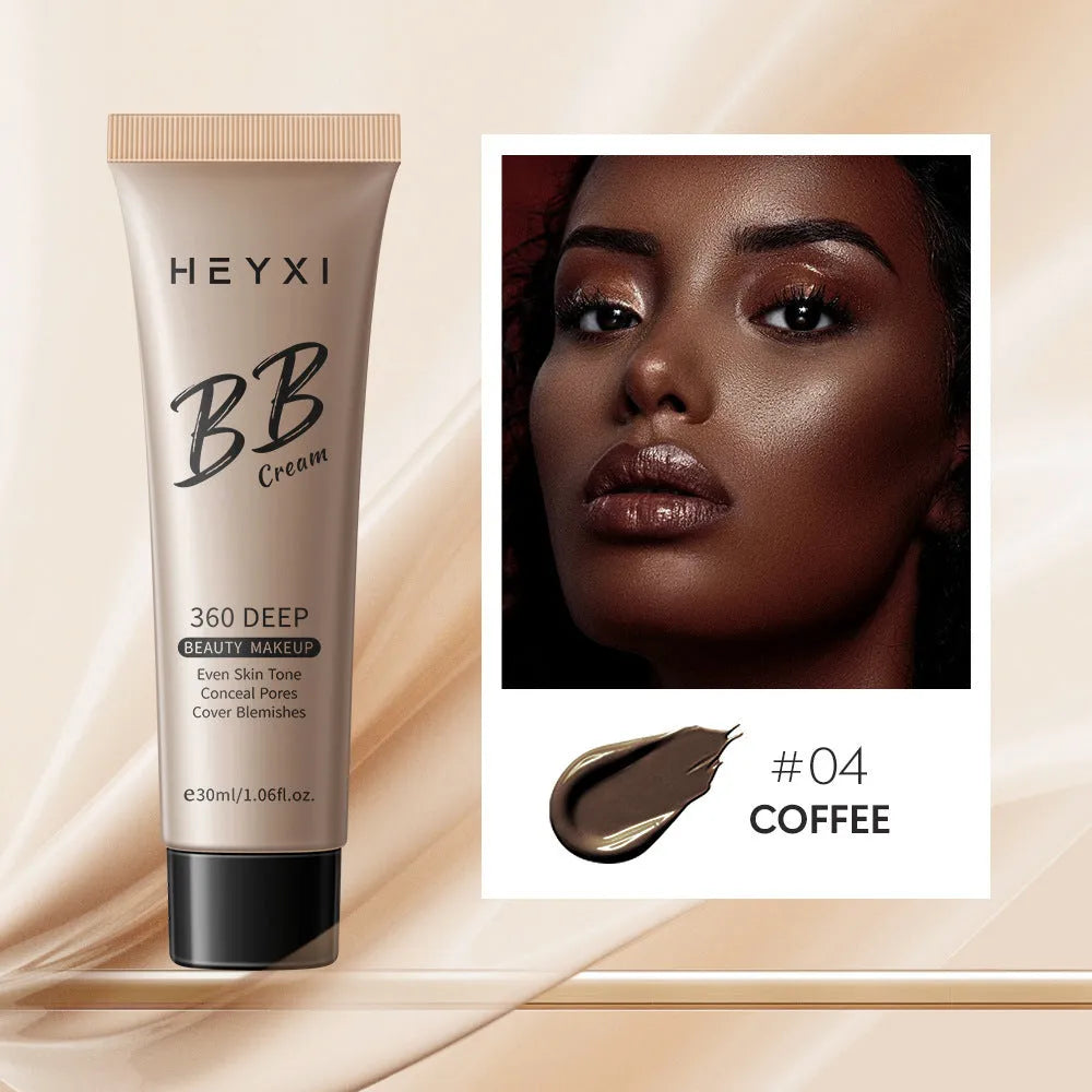 Waterproof BB cream tube with four colour shade options 01 02 03 04