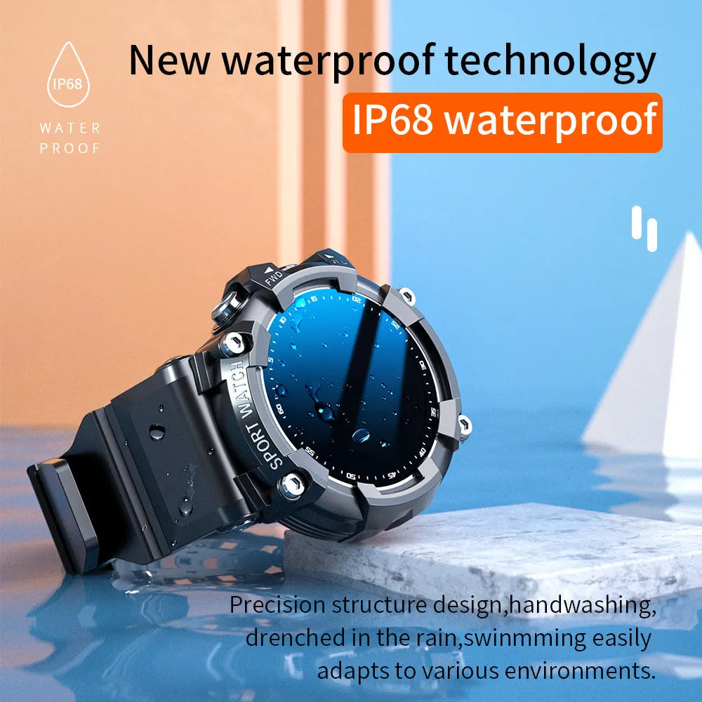 ATTACK 3 IP67 waterproof smartwatch in black with round colour screen and TPU strap on wrist