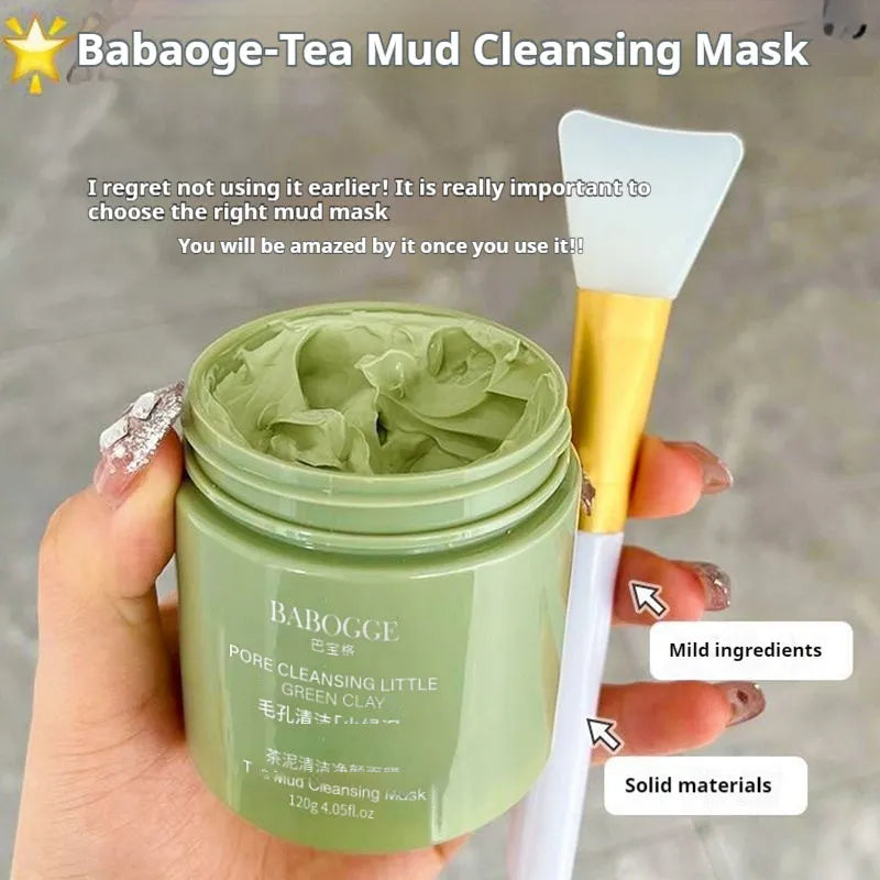 Tea Mud Cleansing Facial Mask clay mask pot with 120g net content for deep cleansing
