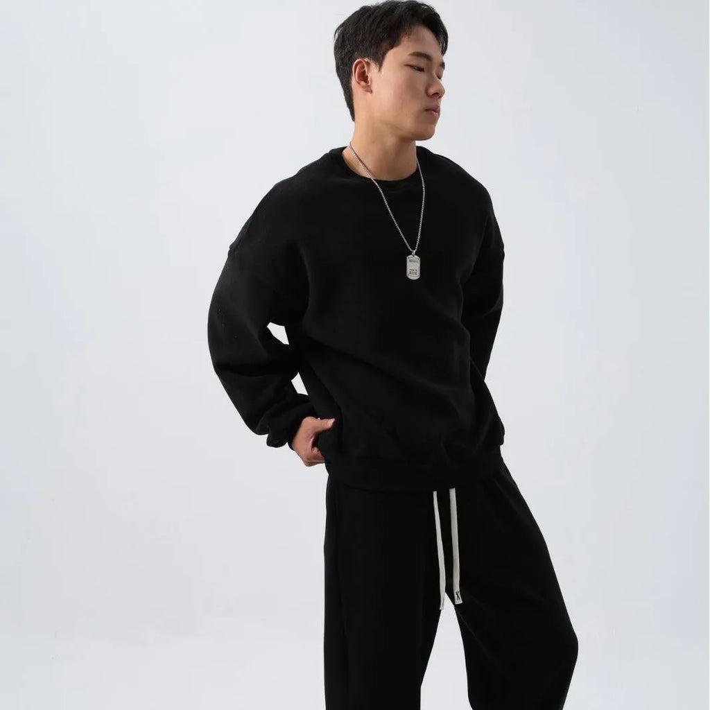 Men's polar fleece sports suit set showing jacket and trousers in winter colours