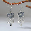 Handmade 925 sterling silver koi fish earrings on ear hook style with silver colour finish