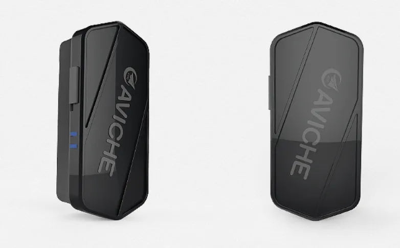 Black portable air purifier necklace showing compact 80mm design with plastic construction