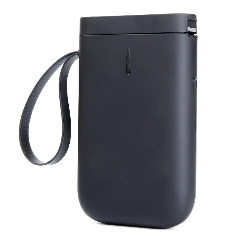D11 Bluetooth thermal label printer in chosen colour next to smartphone showing label design app.