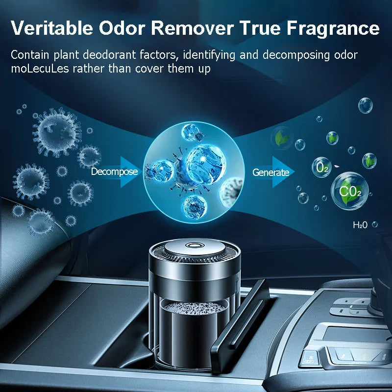 Car cup holder aromatherapy solid balm black aluminium alloy cylinder with Gulong ointment refill