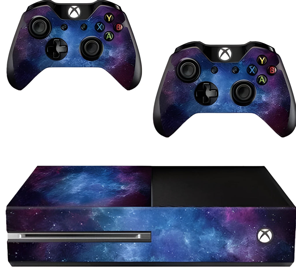 Blue Xbox One film skin sticker with scratch-free matte finish on console surface