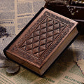 Embossed faux leather notepad with three-dimensional textured cover in bronze colour option