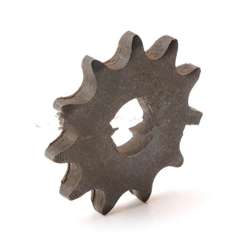 Motorcycle 11-tooth cast iron gear for 25hT8F chain systems with non-circular design