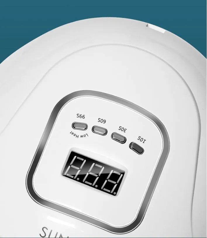 White UV LED nail polish baking lamp dryer with 45 beads and digital timer display