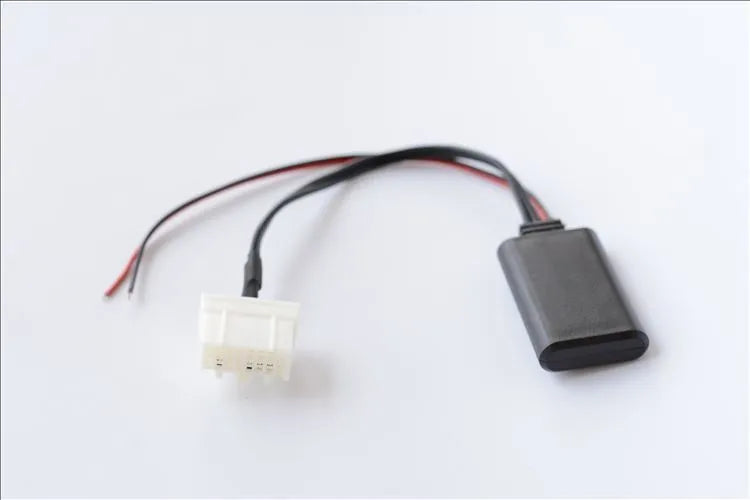 Black JieRui Bluetooth audio cable for Mazda vehicles with AUX connector.