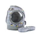 Breathable mesh small dog harness and leash set in grey with reflective strips, five sizes