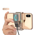 Clip-on mobile phone radiator in black, gold or silver for 4-7 inch smartphones with data cable