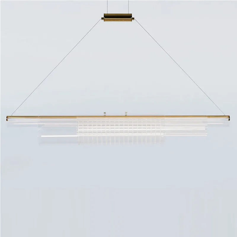 Minimalist modern glass pendant lamp with iron body in three available lengths