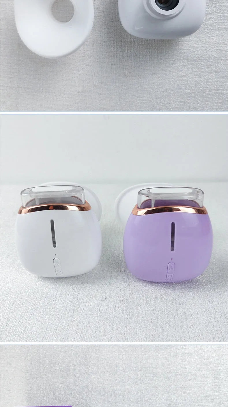White and purple household eye humidifier fog moisturizing instrument with lithium battery