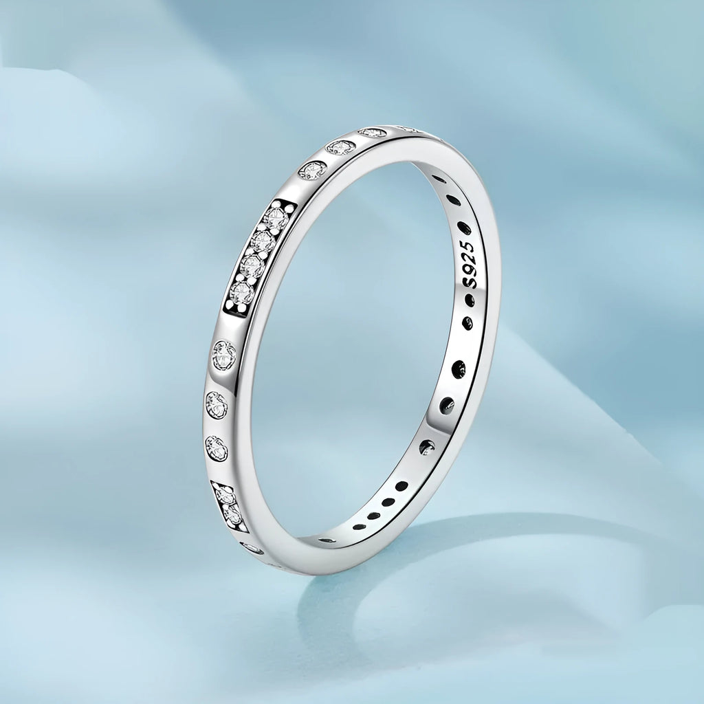 Silver Moss Password I Love You ring with oxidised black finish showing simple bracelet design