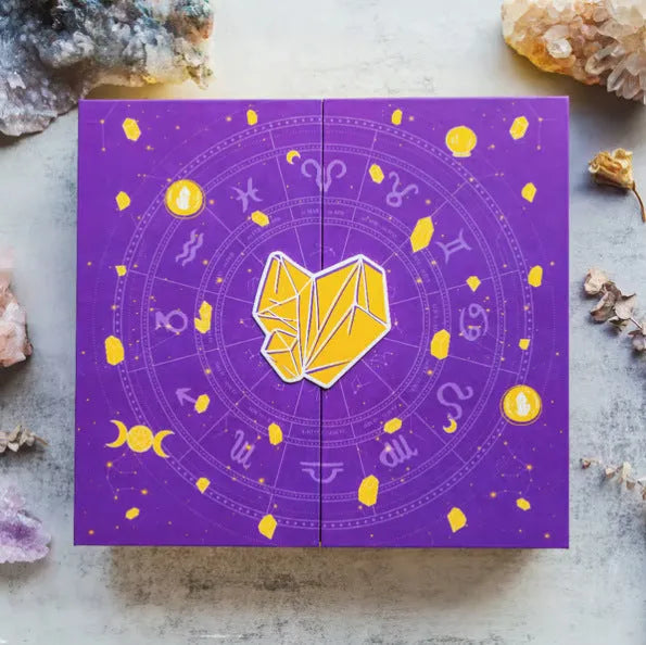 Paper Halloween countdown calendar box with compartments, dimensions 33.5cm by 30.5cm.