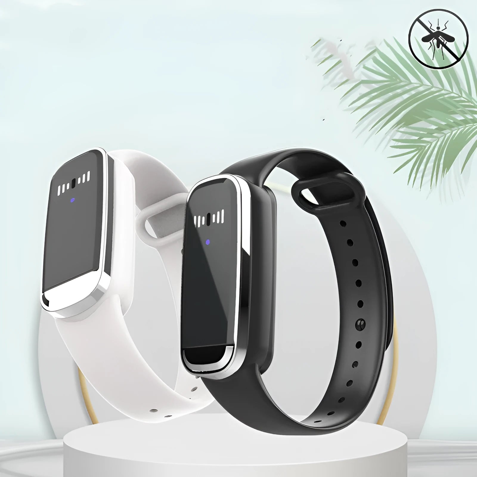 Ultrasonic mosquito repellent bracelet for pregnancy and baby showing adjustable wristband and compact electronic device