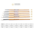 Six wooden hook line pen brushes for drawing and sketching arranged together.