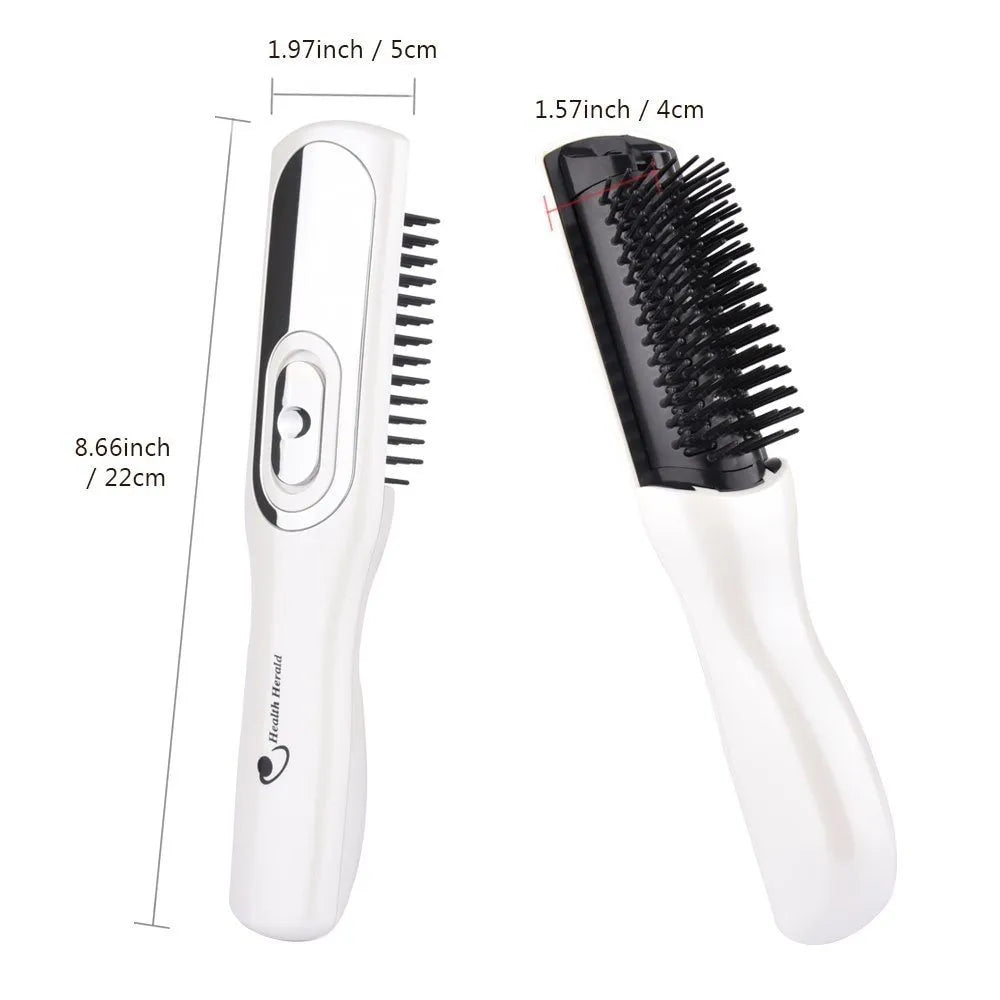 Electric head massage comb with infrared and vibration for hair growth, 22.5 cm long, battery-powered